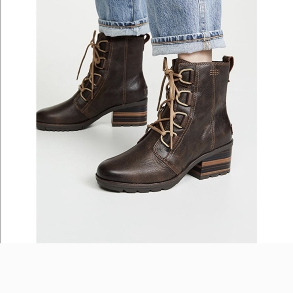 Sorel Cate Lace Waterproof Leather Boots - Size 7.5